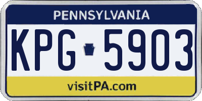 PA license plate KPG5903