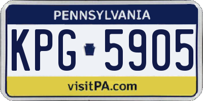 PA license plate KPG5905