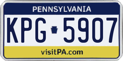 PA license plate KPG5907