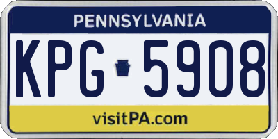 PA license plate KPG5908
