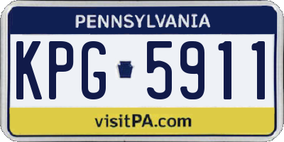 PA license plate KPG5911