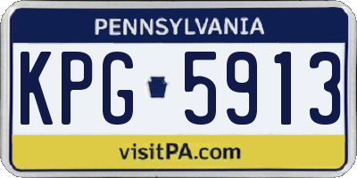 PA license plate KPG5913