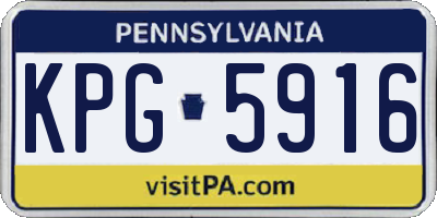 PA license plate KPG5916
