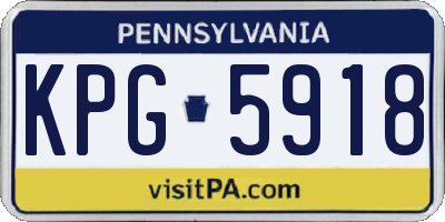 PA license plate KPG5918