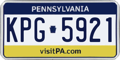 PA license plate KPG5921