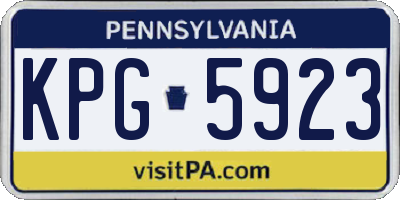 PA license plate KPG5923