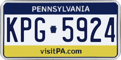 PA license plate KPG5924