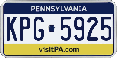 PA license plate KPG5925