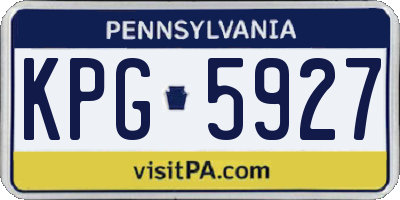 PA license plate KPG5927