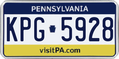 PA license plate KPG5928
