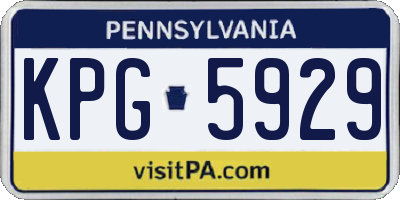 PA license plate KPG5929
