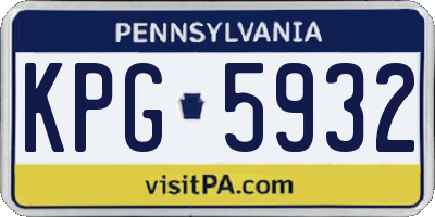 PA license plate KPG5932