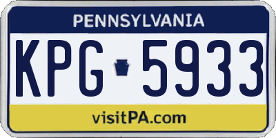 PA license plate KPG5933