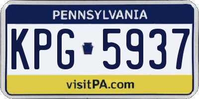 PA license plate KPG5937