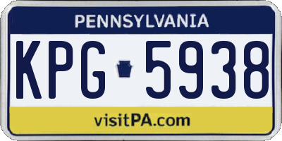 PA license plate KPG5938