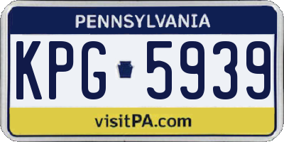 PA license plate KPG5939