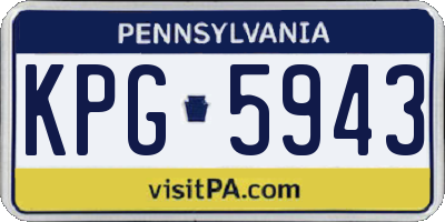 PA license plate KPG5943