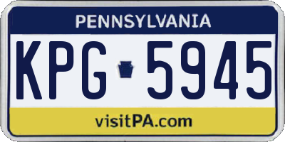 PA license plate KPG5945