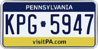 PA license plate KPG5947