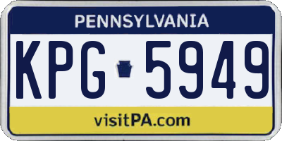 PA license plate KPG5949