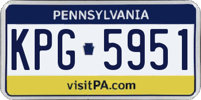 PA license plate KPG5951