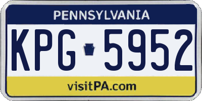 PA license plate KPG5952