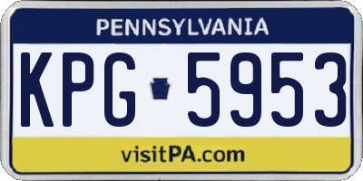 PA license plate KPG5953
