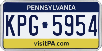 PA license plate KPG5954
