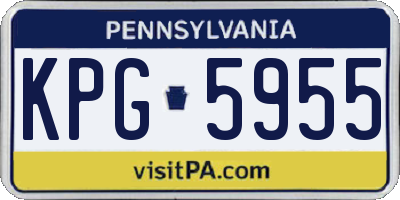 PA license plate KPG5955