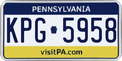 PA license plate KPG5958