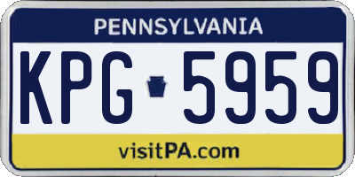 PA license plate KPG5959