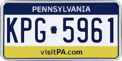 PA license plate KPG5961