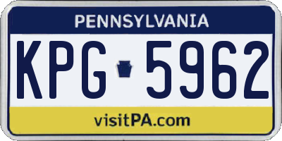 PA license plate KPG5962