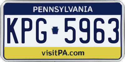 PA license plate KPG5963