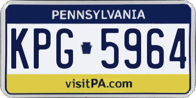 PA license plate KPG5964