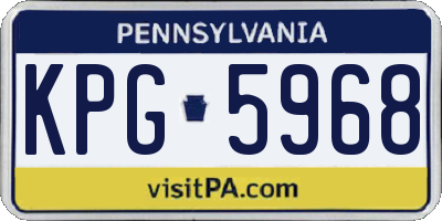 PA license plate KPG5968