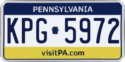 PA license plate KPG5972