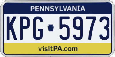 PA license plate KPG5973
