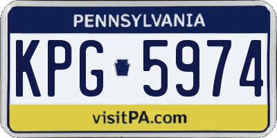 PA license plate KPG5974