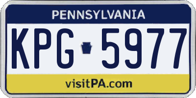 PA license plate KPG5977