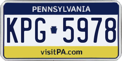 PA license plate KPG5978