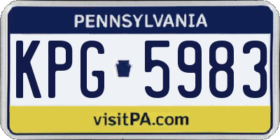 PA license plate KPG5983