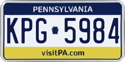 PA license plate KPG5984