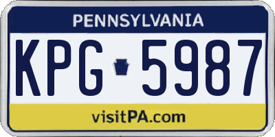 PA license plate KPG5987