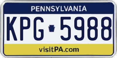 PA license plate KPG5988