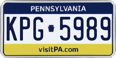 PA license plate KPG5989