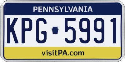 PA license plate KPG5991