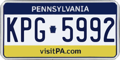 PA license plate KPG5992