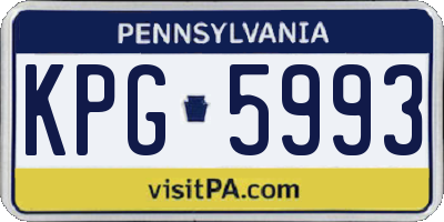 PA license plate KPG5993
