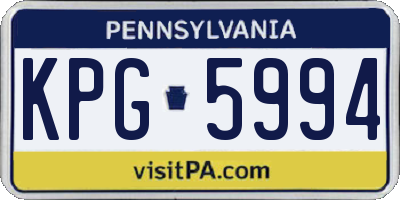 PA license plate KPG5994